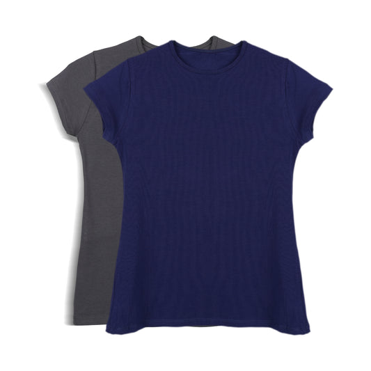 2-Pack Cap-sleeved Top (Navy/Grey)
