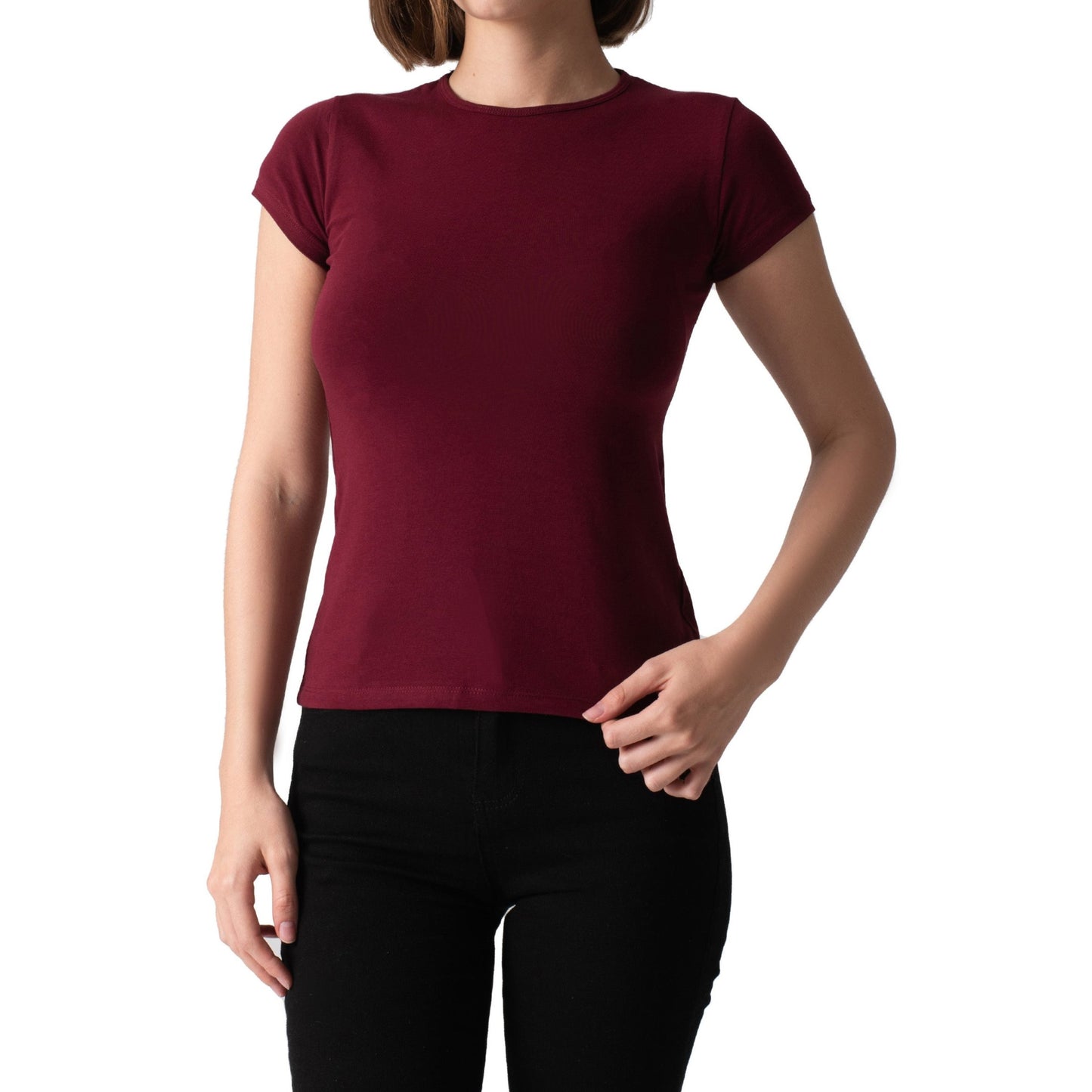 2-Pack Cap-sleeved Top (Black/Burgundy)