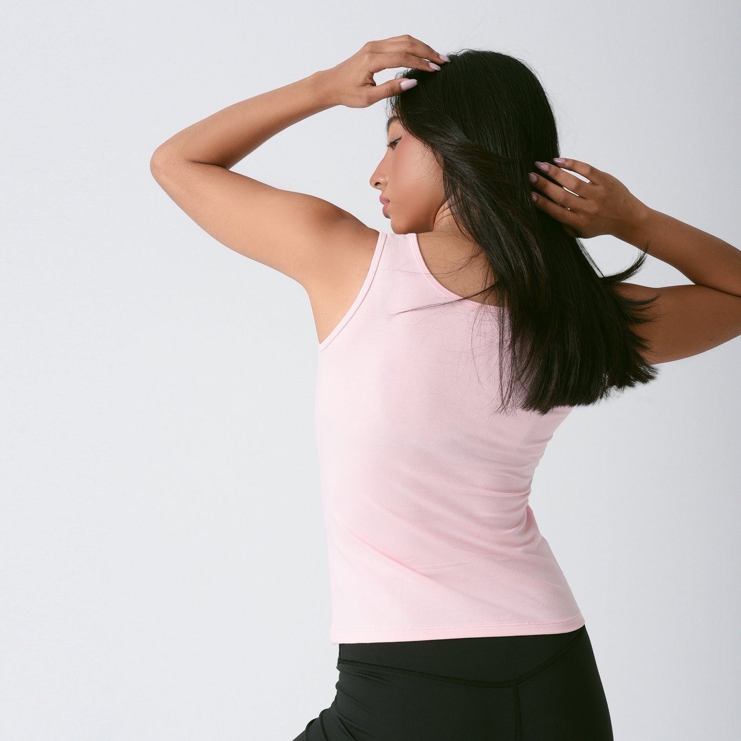 Pink Sleeveless Square Neck Top