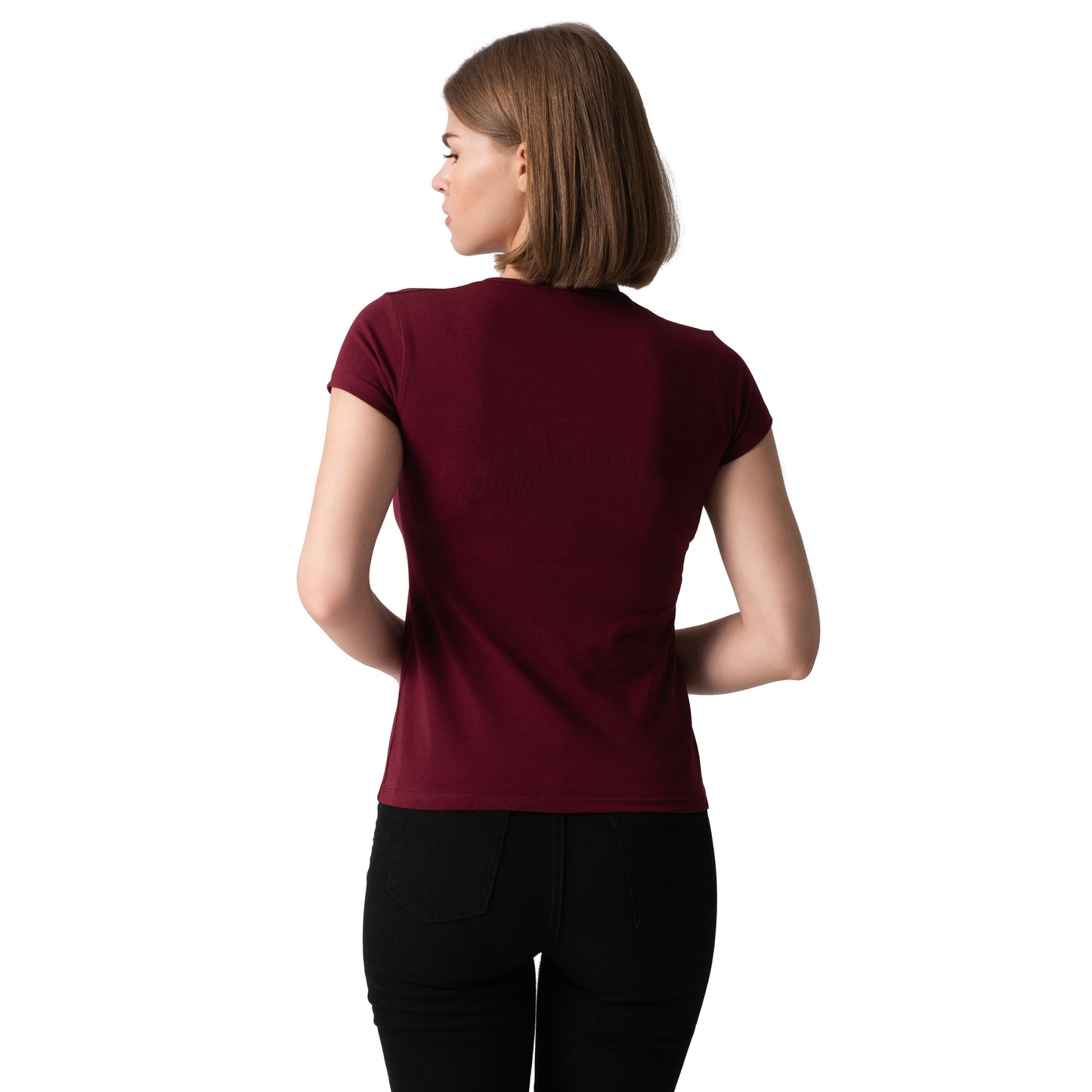 2-Pack Cap-sleeved Top (Black/Burgundy)