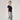Navy Short Sleeve Polyamide Top