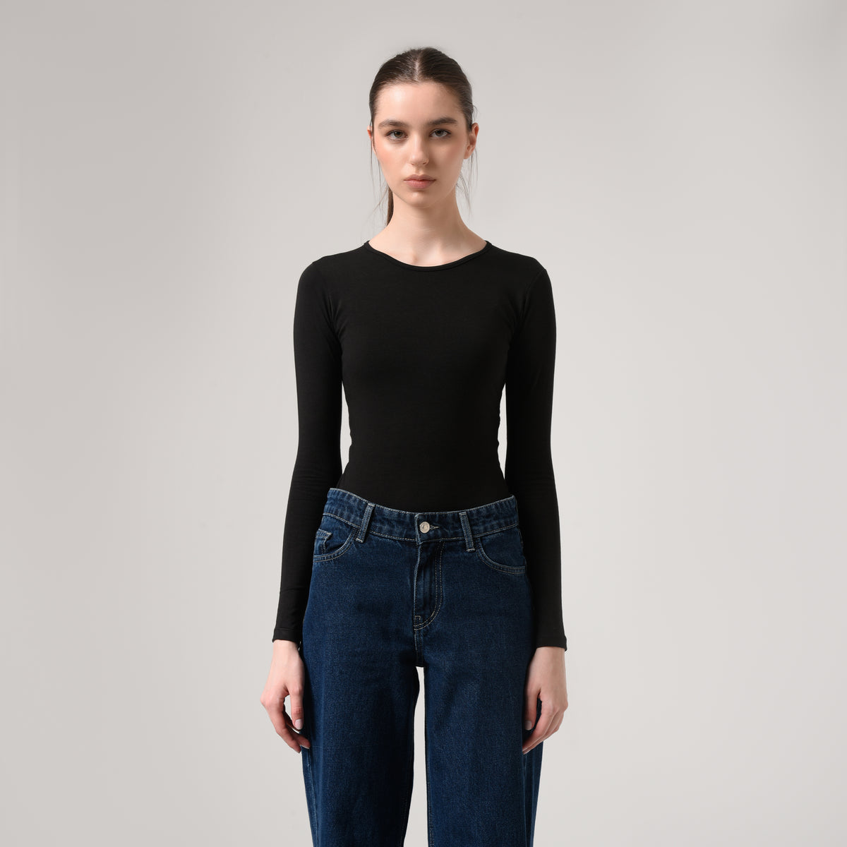 Black Tight Long Sleeve Polyamide Top – Gene
