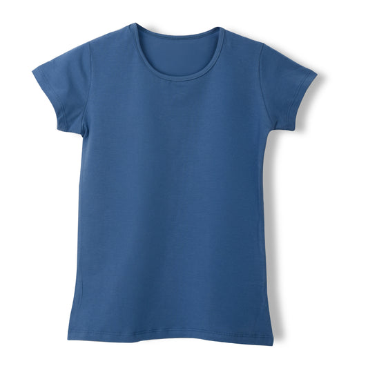 Indigo Blue Short Sleeve Cotton Top
