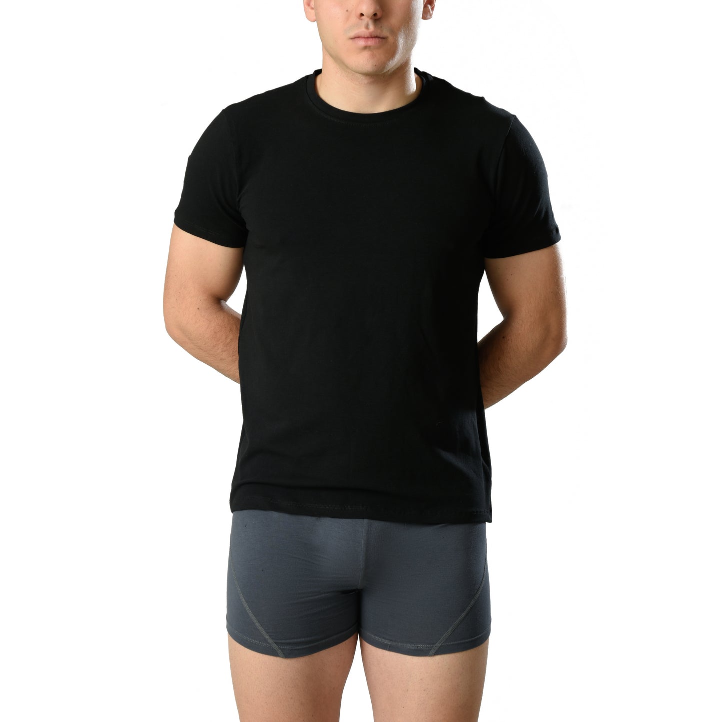 2-Pack Black Undershirt Slim Fit Cotton Stretch
