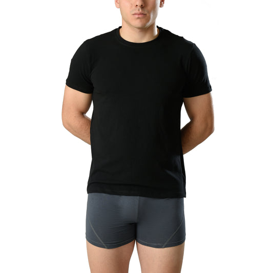2-Pack Black Undershirt Slim Fit Cotton Stretch