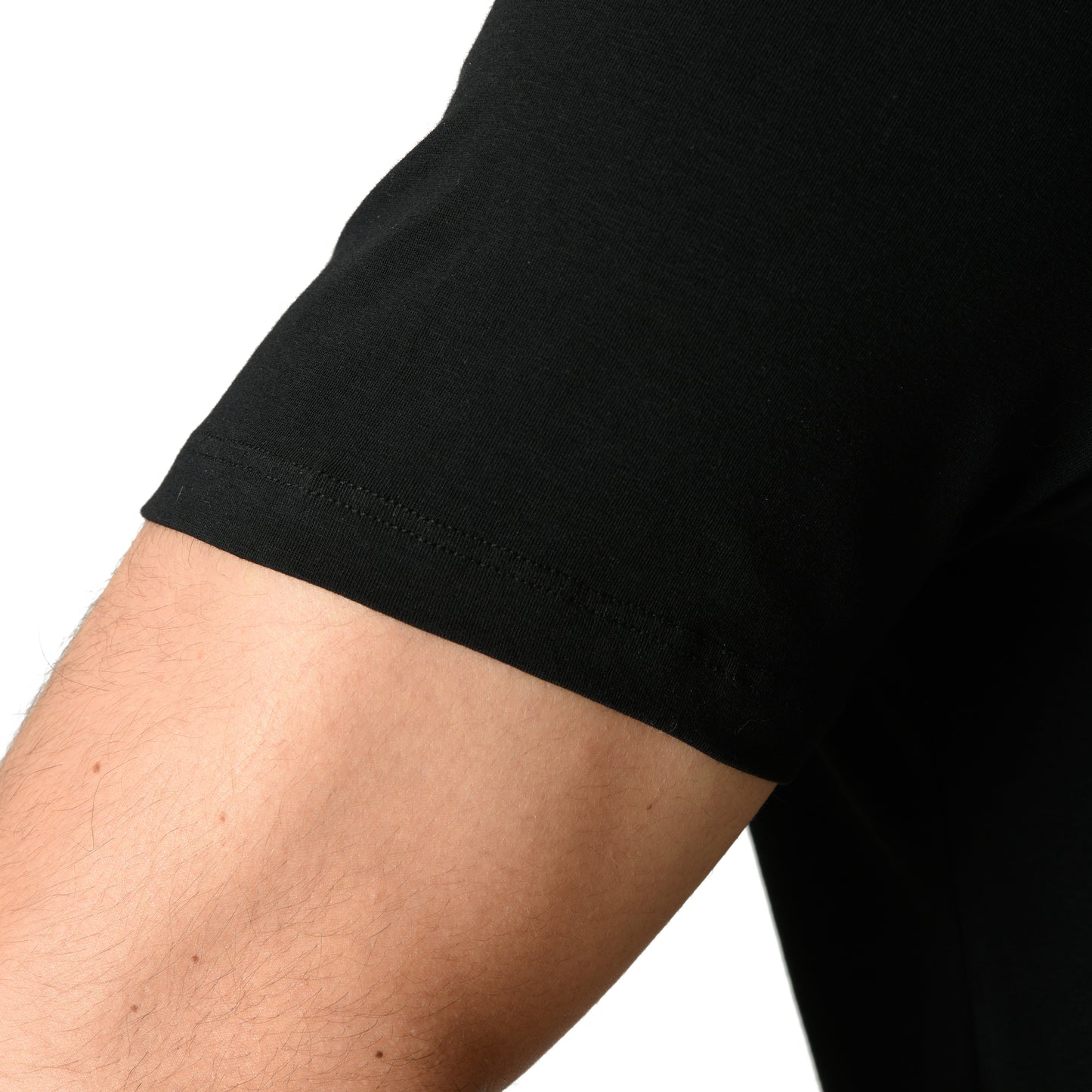 2-Pack Black Undershirt Slim Fit Cotton Stretch