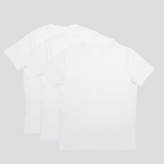 3-Pack White Undershirt Slim Fit Cotton Stretch